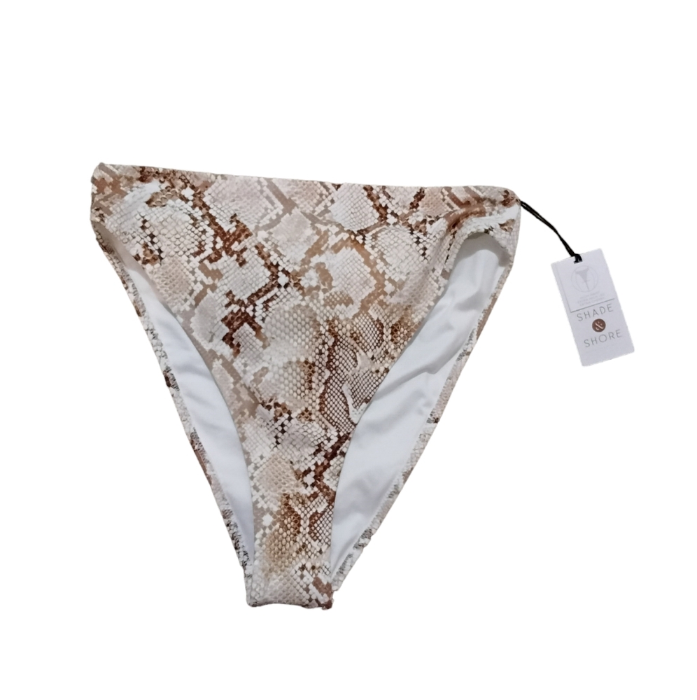 Shade & Shore Bikini Bottom Womens Small Animal Print Snakeskin Boho Casual Y2K